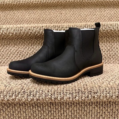 ECCO Women's Elaina Chelsea Boot Black Noir Suede Size 7-7.5 Eu 38 New In Box