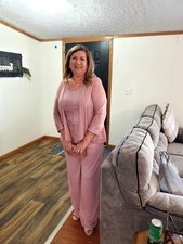 Mother Of Bride 3 Piece Rose Pantsuit Outfit for Wedding Size 16