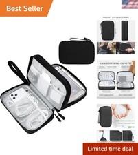 Portable Electronic Organizer with 8 Compartments - Large Water-Resistant Pouch