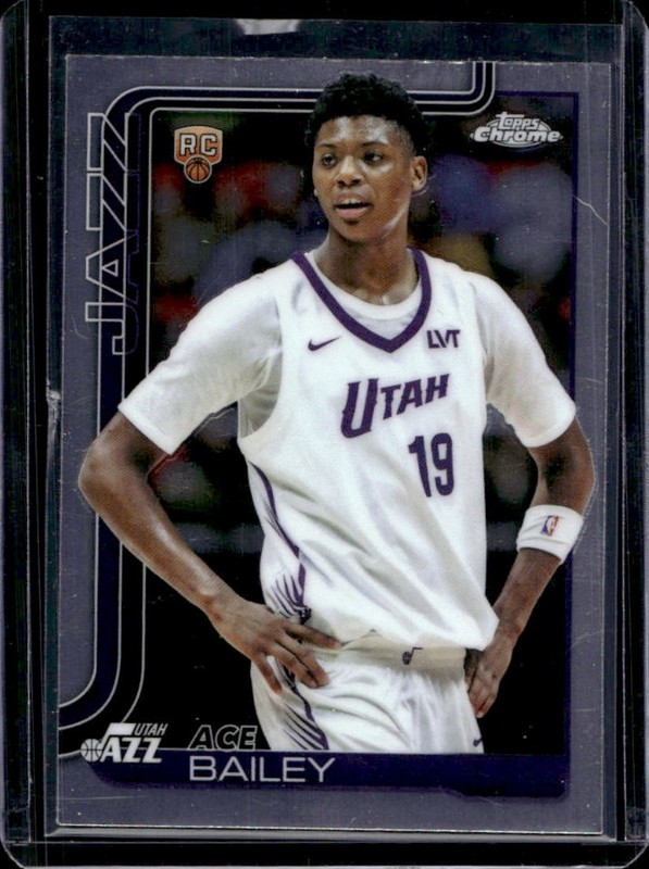 2025-26 Topps Chrome Ace Bailey RC Rookie #255 Jazz