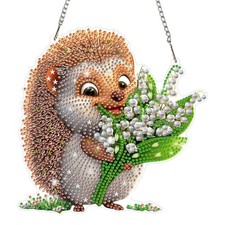 Hanging Diamond Art Kits for Adults Hedgehog, Special Crystal Double Sided Penda