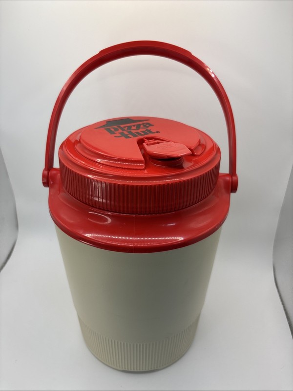 Vintage 1980’s Pizza Hut Logo 1/2 Gallon Thermos Water Cooler Jug by Gott 1502