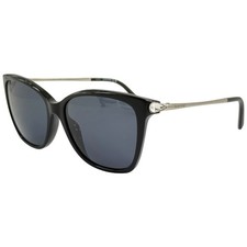 Swarovski SK0267 Womens Plastic Sunglass 01A Black 55-16 Dark Gray Lenses