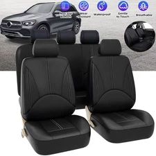 For Nissan Leather Car Seat Covers Full Set 5-Seats Front Rear Protector Cushion