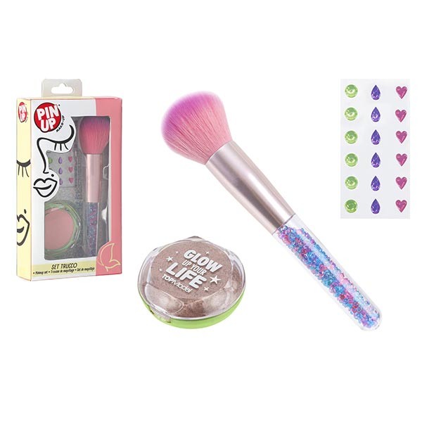 SET PENNELLO MAKE UP CON BLUSH E STICKER