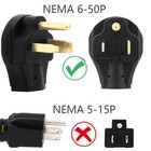 1ft Nema 650p To Nema 1030r Power Adapter Cord 50a Welder Male To 30a Dryer Fema