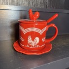 Temp-tations Doodle Doo 20-oz Mug w/ Lid It, Spoon & Coaster in Red — photo 3