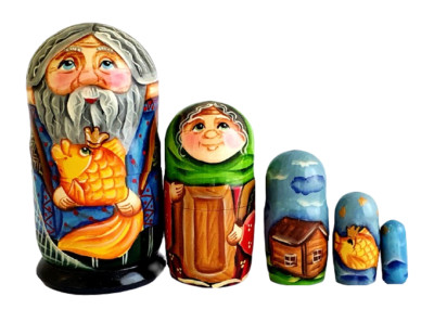 Matriochka Russe Peinte à La Main, Poisson D'or, Poupées Gigognes Traditionnelles