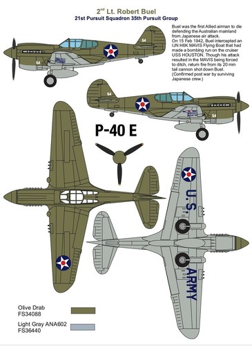 1/72 DEKLS ; Curtiss P-40E WARHAWK USAAF DEFENDERS OF DARWIN 33rd Pursuit Sqn - Foto 7 di 7
