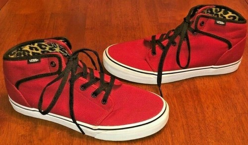 black red leopard vans
