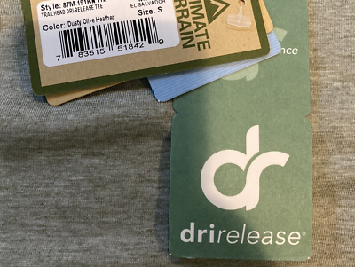 Ultimate Terrain Dri Release Mens Small Dusty Olive Green T-Shirt