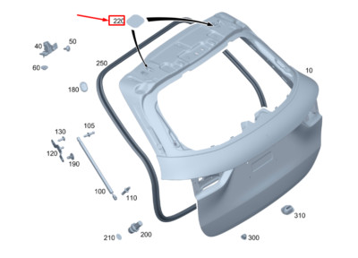 MB GLA H247 Rear Door Hinge Adhesive Film Precut Part A1779890085  