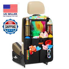 Car Organizer with 11inch Tablet Holder, 8 Pockets 4 Holders, Car Seat Protector