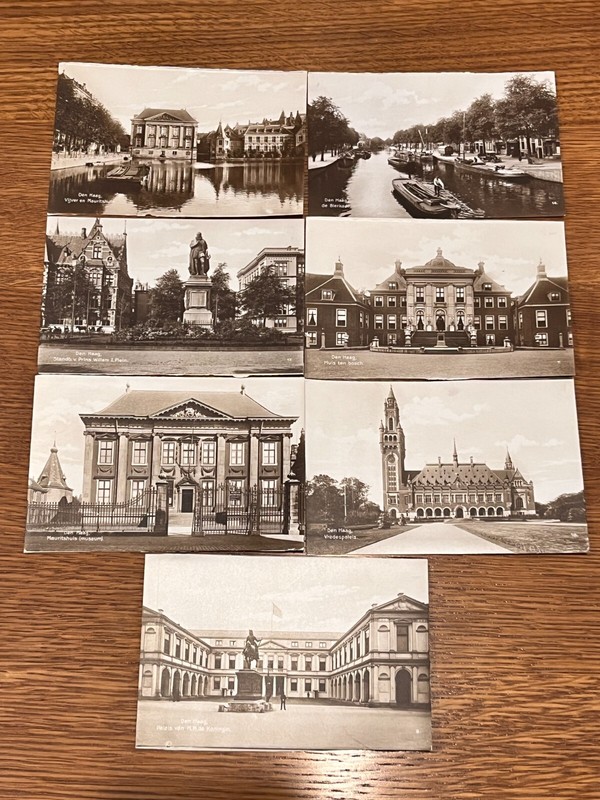 Seven (7) Antique RPPC Den Haag (The Hague) Real Photograph Postcards