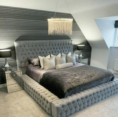 Letto Chesterfield lusso camera da letto hotel letti imbottiti con