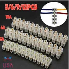 1-4Sets 12 Way Barrier Screw Terminal Block Wire Connection Connector 3A 6A 10A