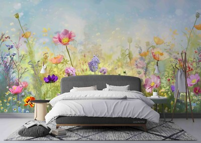 #ad 3D Floral Rural Oil Painting Self adhesive Removeable Wallpaper Wall Mural AU $45.99