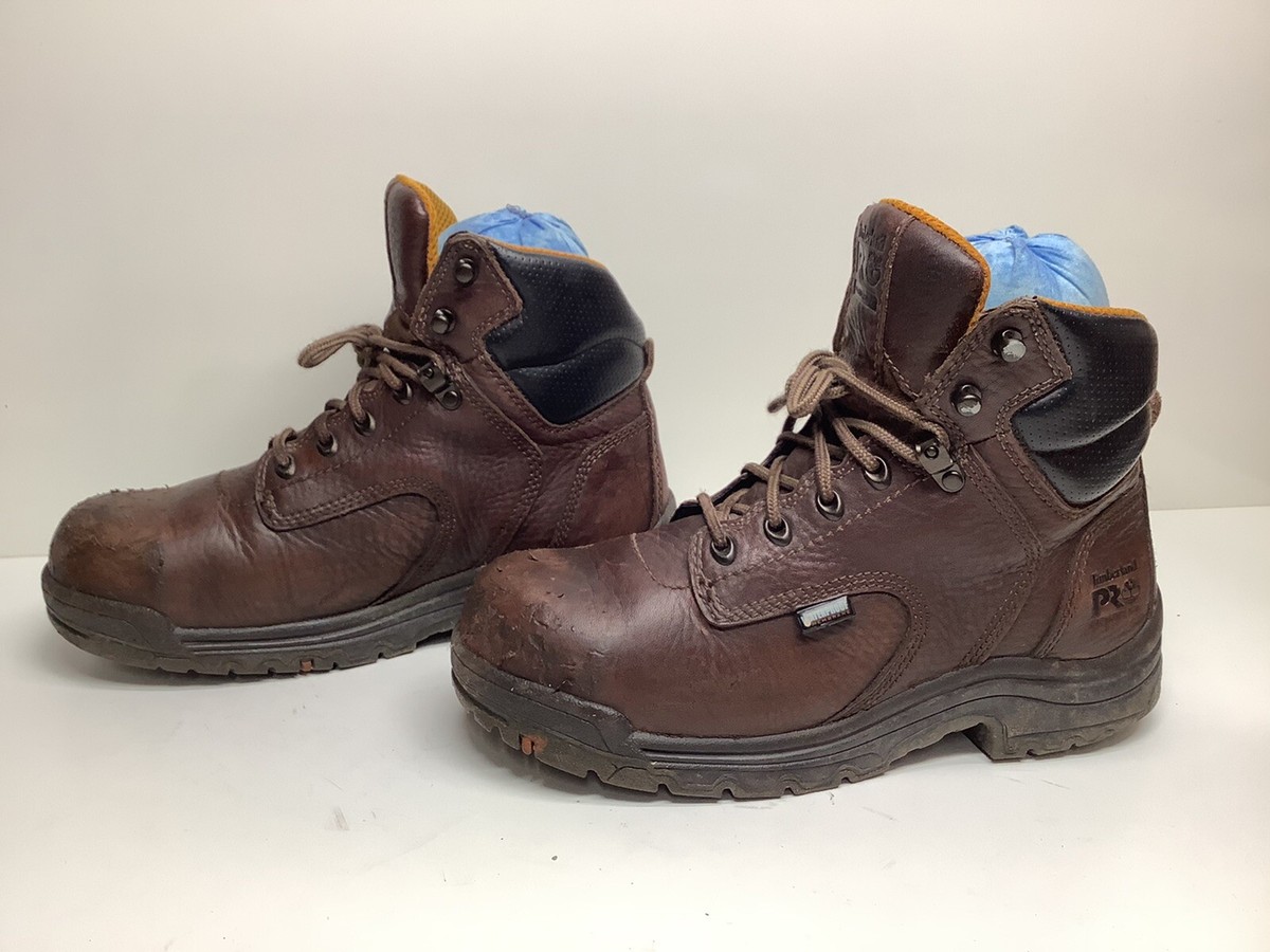 Timberland PRO Men Waterproof Pull On Work Boots Brown Leather Size 9.5W‎ Gridworks 6 main image 3