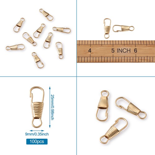 100pcs Lanyard Spring Hooks Antique Bronze Iron Snap Clip Fastener Hook 25x9mm - Picture 25 of 33