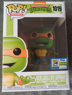 FUNKO POP! 1019 MICHELANGELO WITH SURFBOARD TMNT TURTLES LIMITED EDITION 
