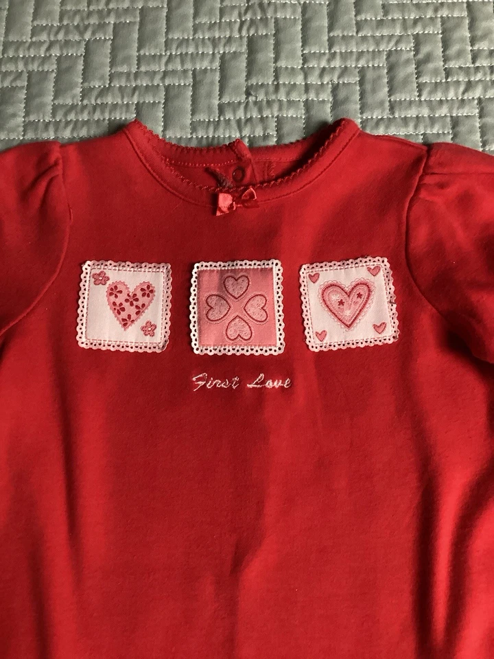 Bebé Niñas Corazón Rojo T.k.s Básicos Primer Amor Día de San Valentín Body Traje 3-6 meses Foto 2 de 4