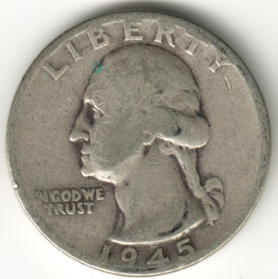 USA - 1945P - Washington ¼ $ - Silver Eagle - no mint mark - #15980RG