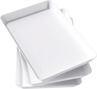 Lifewit Kunststoff Serviertablett, 36,7 X 24 Cm, Großes Tablett, 3Er-Set, Bpa-Fr