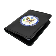 Perfect Fit State Dept Medallion Double ID Leather Document Holder License Case