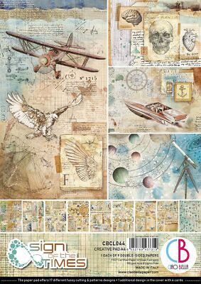 Ciao Bella Creative Pad A4 Sign of The Times 9 Designs/1 Ea Mixed Media Vintage
