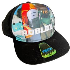 Roblox Snapback Hat One Size Black Embroidered Spell Out - Youth