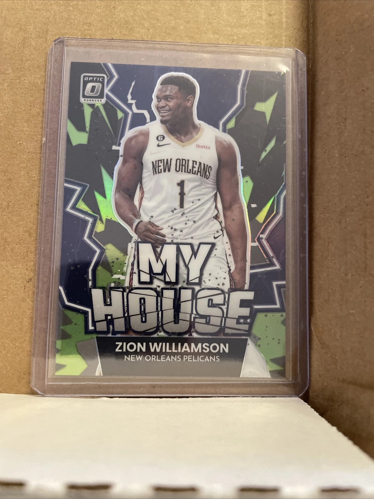 2022-23 Donruss Optic Zion Williamson Lime Green Prizm /149 MY HOUSE Card PWE