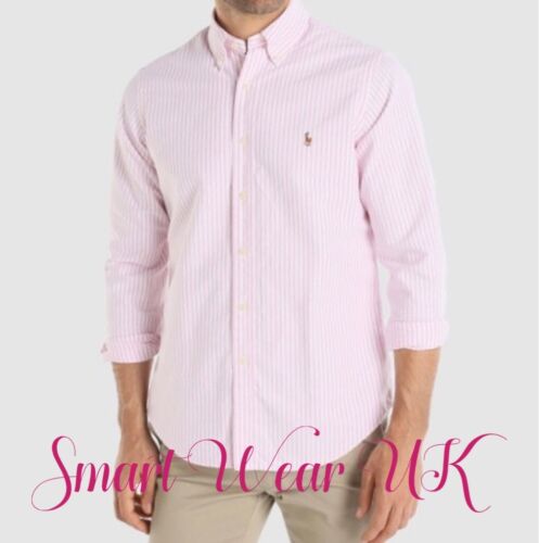Surichinmoi Residente Bisagra Camisa Oxford para hombre Ralph Lauren de ajuste clásico (rayas rosa)  Precio de venta sugerido por el fabricante £109 | eBay