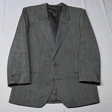 Vtg Guy Laroche 42R Gray Slubbed Linen Silk Mens Suit Jacket Sport Coat