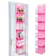 6-Tier Over The Door Hanging Organizer - Multi-Purpose Closet Storage Shelf f...