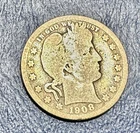 1908-D Barber Quarter. 90% Silver. Good Condition. Charity Option.