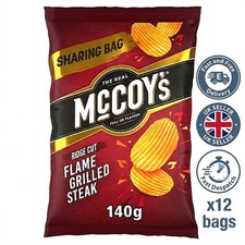 McCoy's Flame Grilled Steak Sharing Crisps 140g Case of 12 BK49