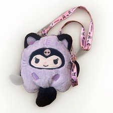 Sanrio Kuromi Plush Crossbody Purse Bag Purple Cat Plush Shoulder Bag 12  Cute