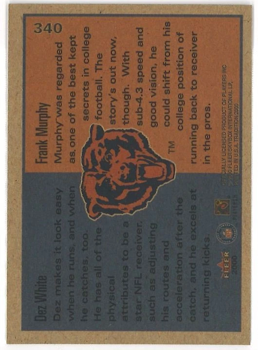 2000 Fleer Tradition - #340 Rookies to Watch Dez White, Frank Murphy (RC) - Image 2 of 2