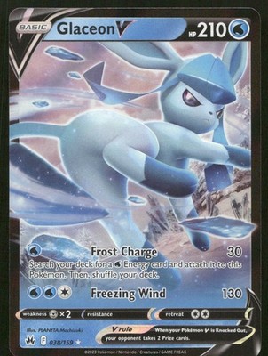 Glaceon V Ultra Rare Crown Zenith 038/159 NM