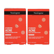 2 PACK Neutrogena Stubborn Acne Ultra-Thin Blemish Pimple Patches - 24ct Each