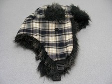 Plaid with Synthetic Fur - Adult Size Trapper Aviator Style Cap Hat 