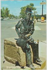 PADDY HANNAN FOUNTAIN- STATUE KALGOORLIE WESTERN AUSTRALIA EMU POSTCARD