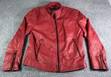 Giacca moto Zara uomo grande rossa ecopelle tasche zip usata in ottime condizioni