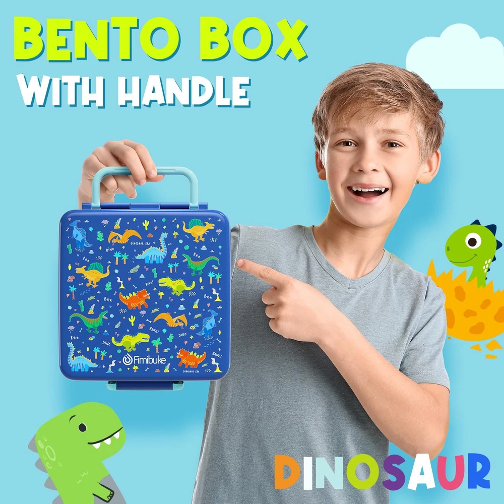 Leak Proof Kids Bento Lunch Box with 4 Compartments BPA Free