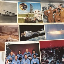Lot of 8 Vintage NASA Lithographs Space Shuttle Challenger STS-51L Apollo 17 Art