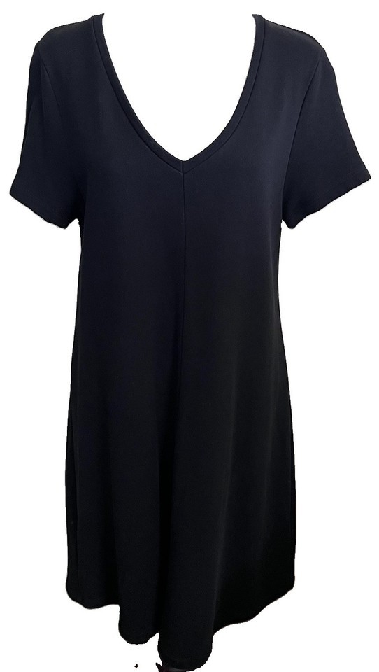 Seed Ladies Size S / 10 100% Cotton Black A-Line Dress Excellent Condition