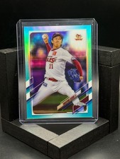2021 Topps Chrome NPB Takayuki Kishi #140 Aqua Refractor Golden Eagles /199