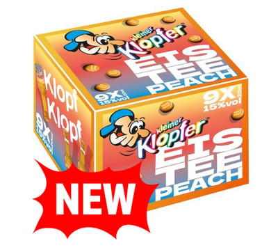 NEU: Kleiner Klopfer Eistee Peach (9er Pack), Party-Hit, Perfekt für den Sommer!