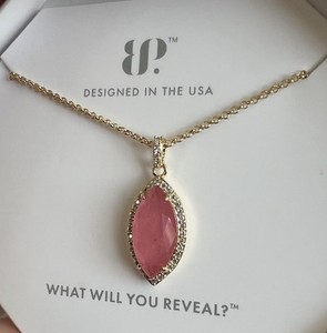 Authentic Bomb Party rose quartz gold plated The football necklace NK75721