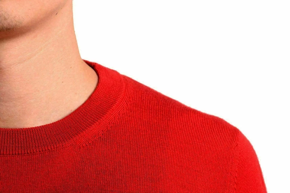 Suéter Just Cavalli Para Hombre Lana Rojo Cuello Redondo US M IT 50 Foto 4 de 4